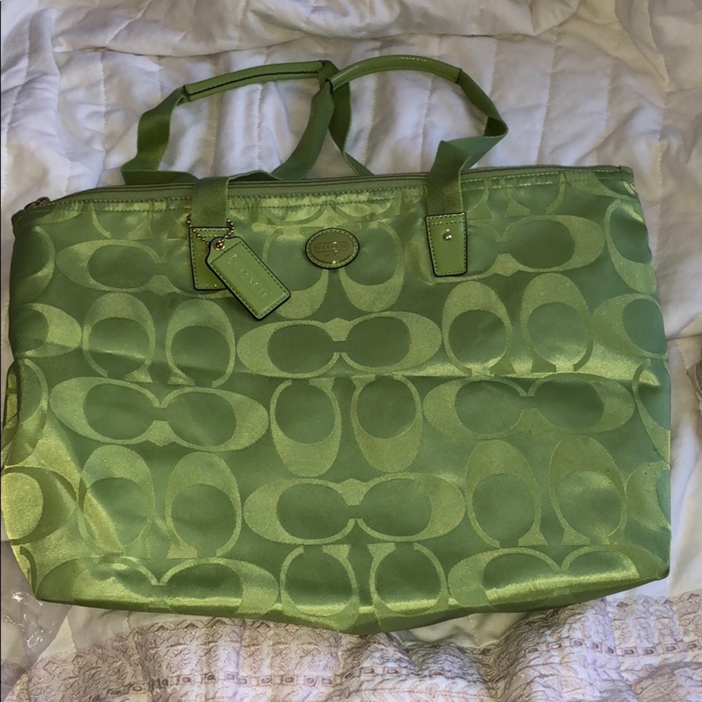 Summertime green Coach tote